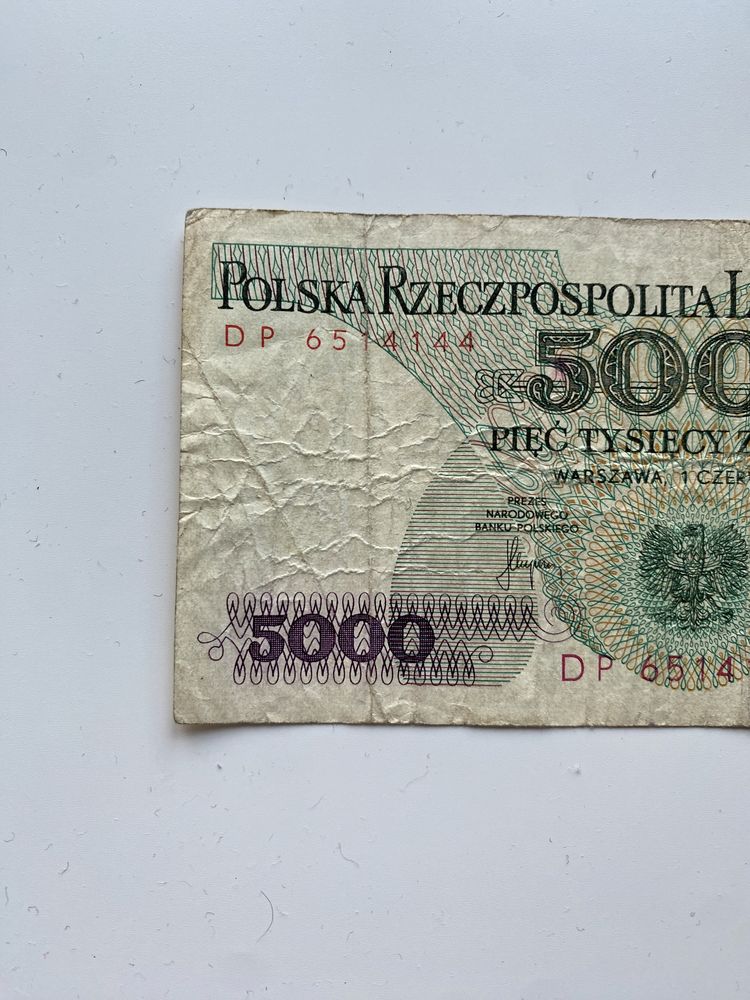 Banknot PRL - 5000 zł