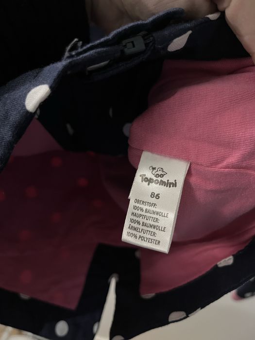 Kurtka wiosenna 86 granatowa w kropki dla dziewczynki