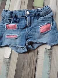 Krótkie spodenki jeansowe dla dziewczynki rozmiar 122