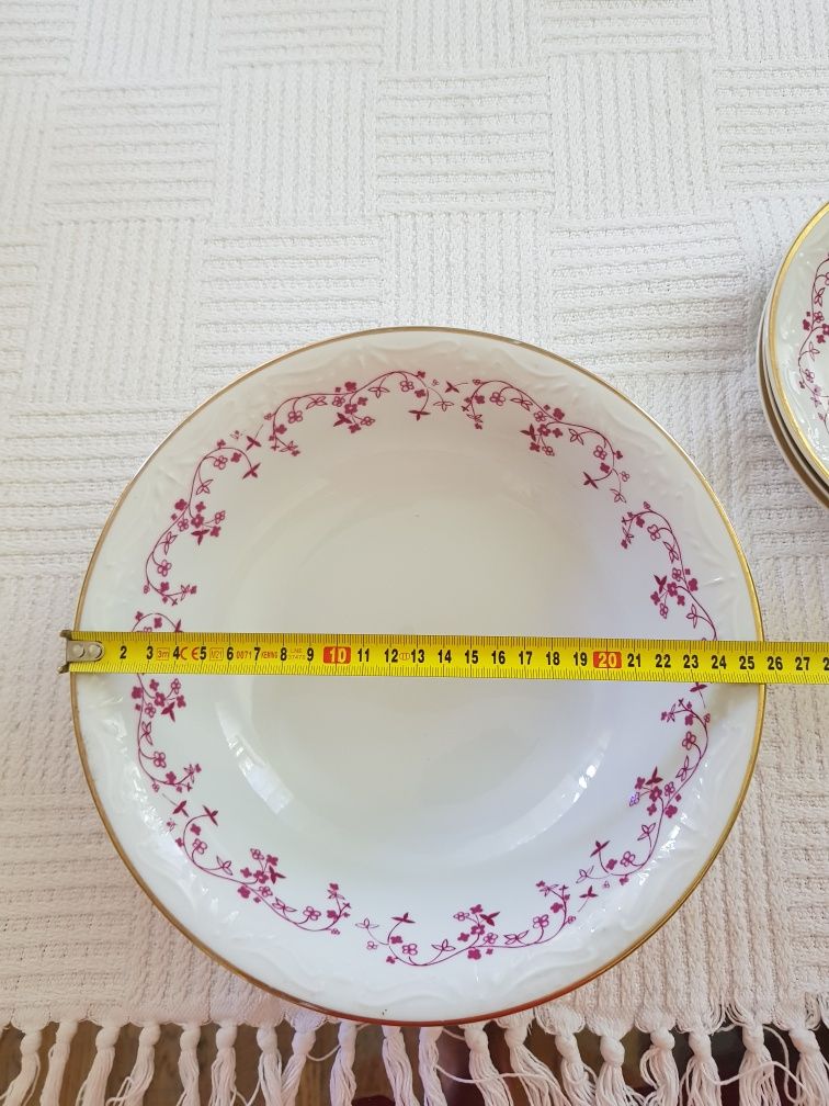 Miska i 4 talerzyki porcelana Karolina Vintage PRL