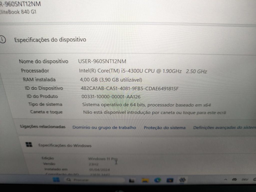 HP Elitebook 650 G1 i5 Generation 4 SSD 256 e 8 GB Memoria