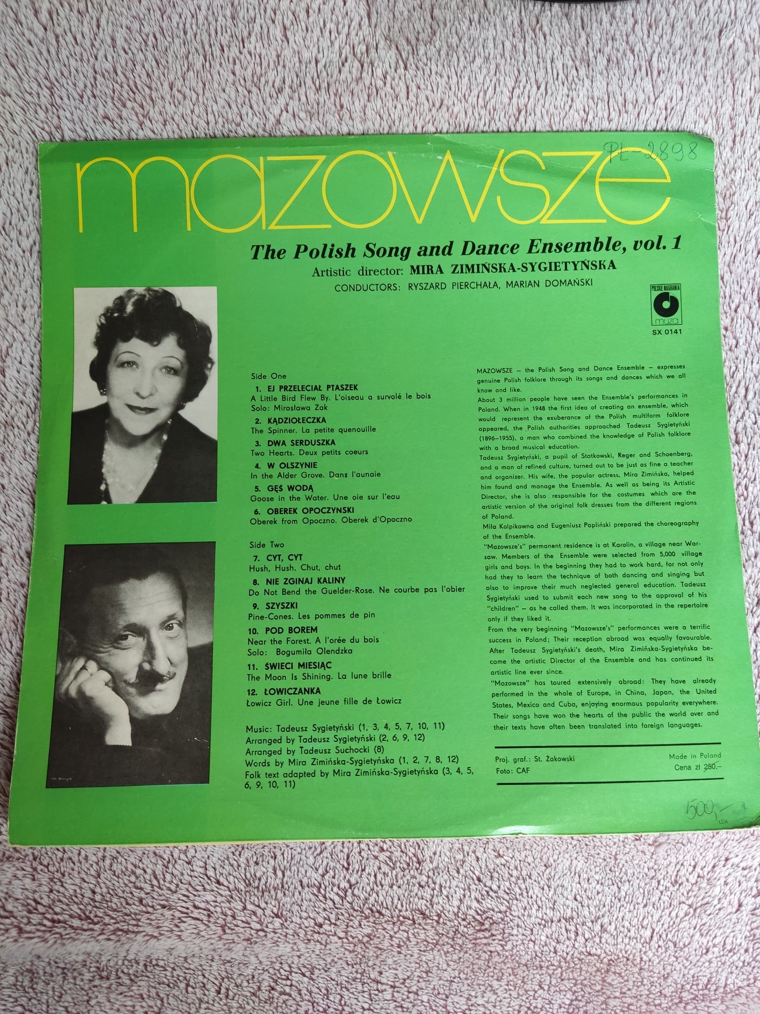 Płyta winylowa zespołu Mazowsze