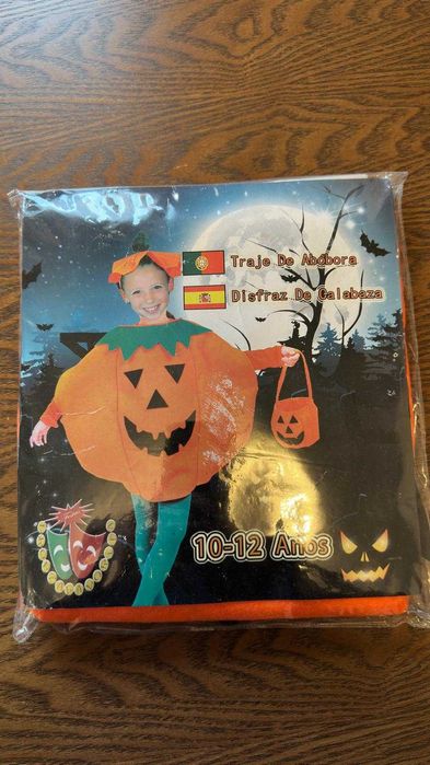 Halloween -Disfarce de Abóbora – Tamanho 10 a 12 anos