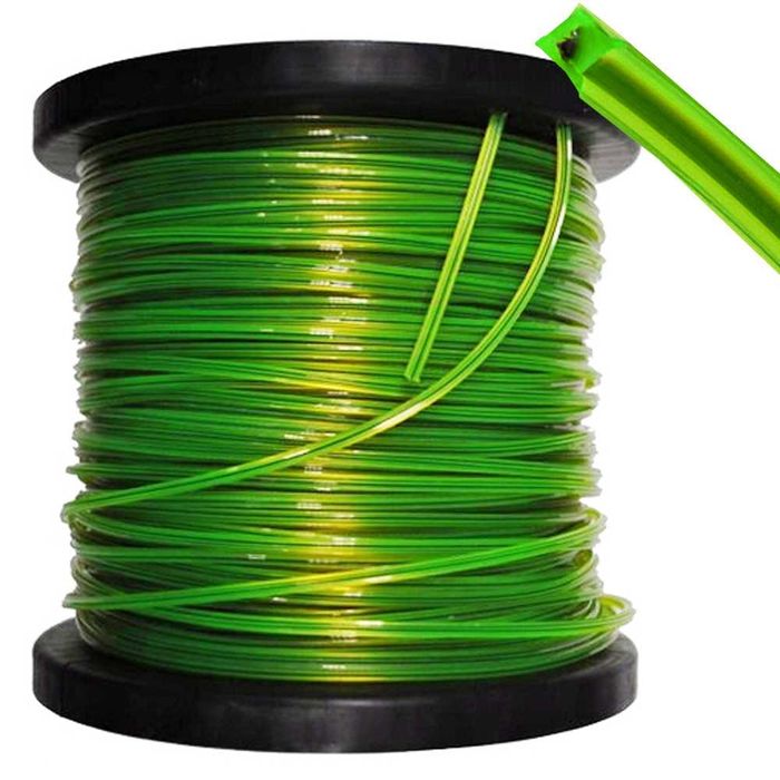 Żyłka z drutem tnąca zbrojona kosy spalinowej czterokątna 2,4mm 100m