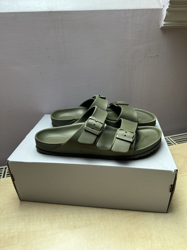 Klapki sandały kąpielowe paski zielone Birkenatock unisex
