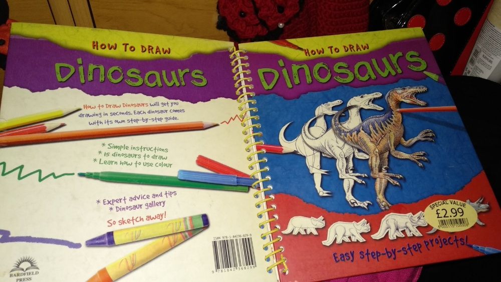 книга английский как рисовать динозавра how to draw dinosaur спираль