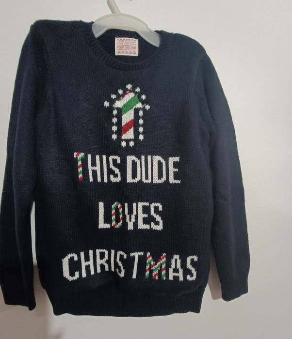 Świąteczny sweter firmy George używany rozmiar 8-9 lat /128- 134 cm