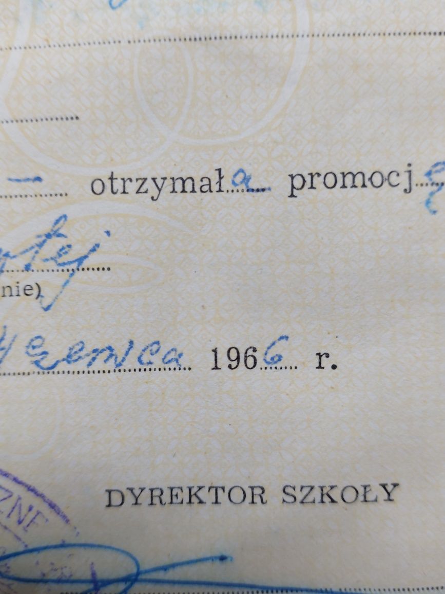 Stare dokumenty 2 sztuki 1966r/1968rok