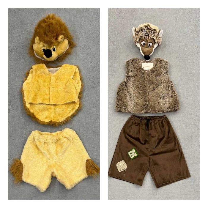 Карнавальні костюми звірят, лев, Їжачок, єнот, оренда, прокат -300грн