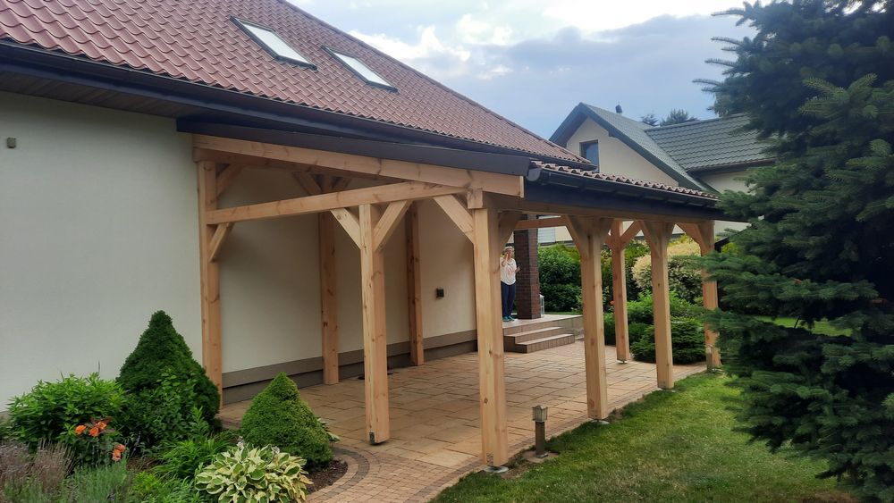 Drewniane zadaszenia Tarasów zabudowa na gotowo tarasy wiaty