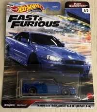 ModelSamochodu HotWheels Premium Fast&Furious Nissan Skyline GTR BNR34