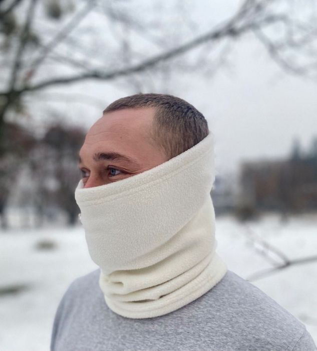 Баф труба флісовий зимовий піксель ЗСУ мультикам білий бафф флисовый