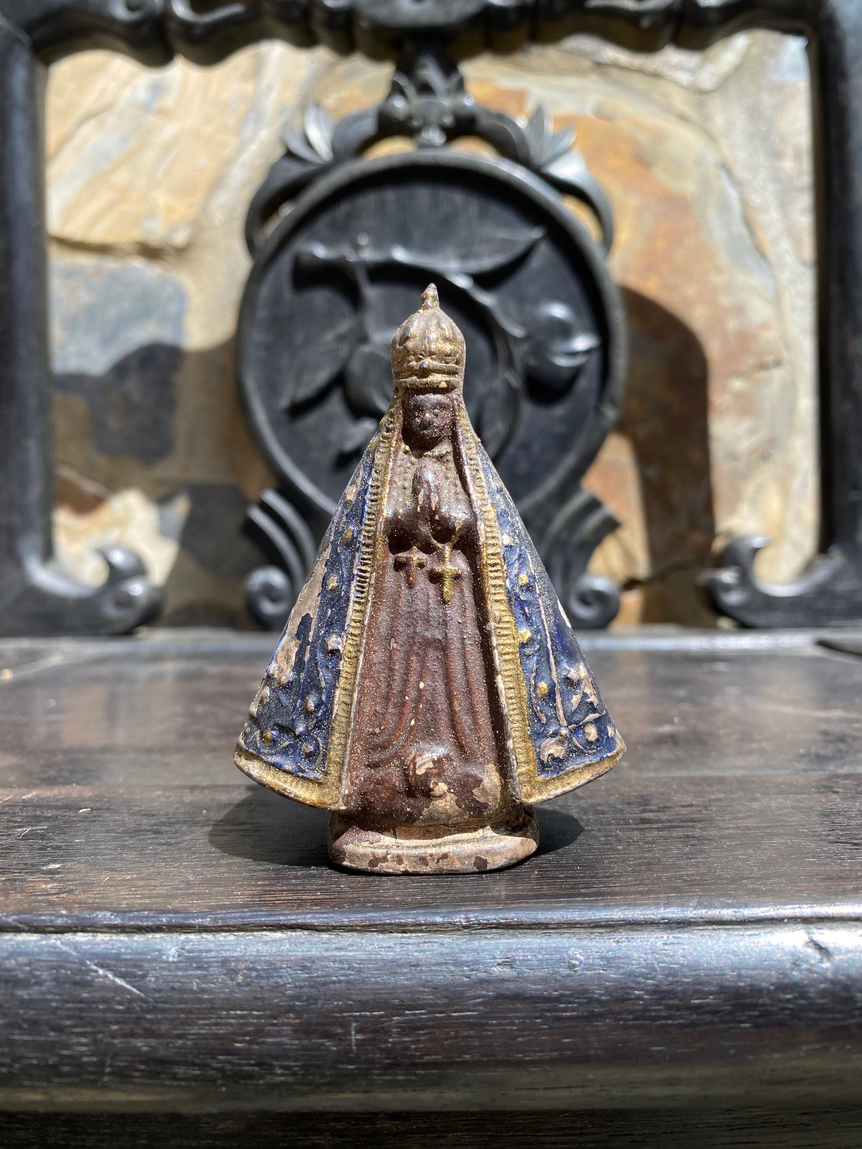 Escultura Nossa Senhora Aparecida 8,5 cm Brasil Séc XIX Arte Sacra