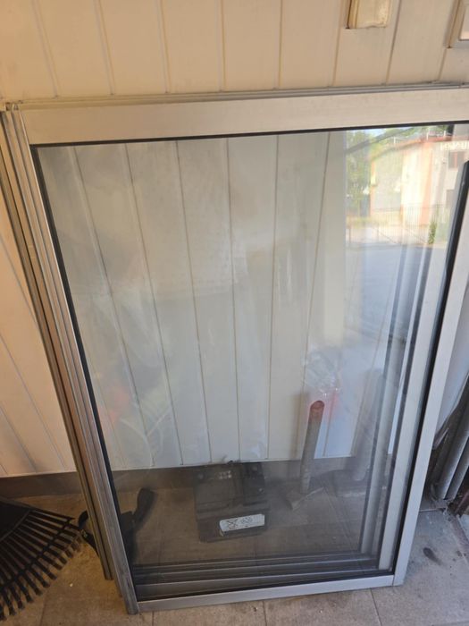 czterokwaterowe okna z demontazu zabudowy balkonowej