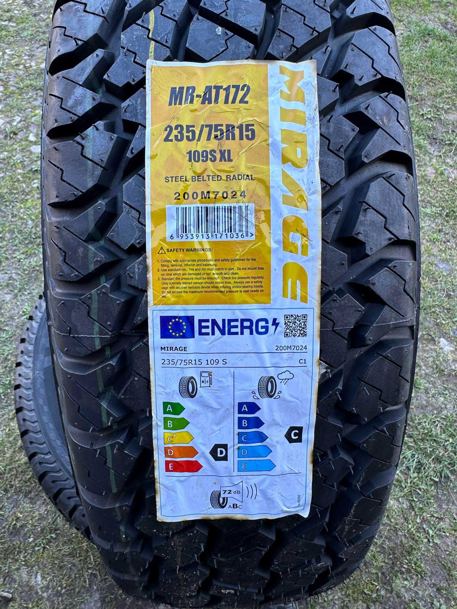 NOWE opony terenowe 235/75R15 Mirage MR-AT172 A/T 4x4 offroad WYSYŁKA