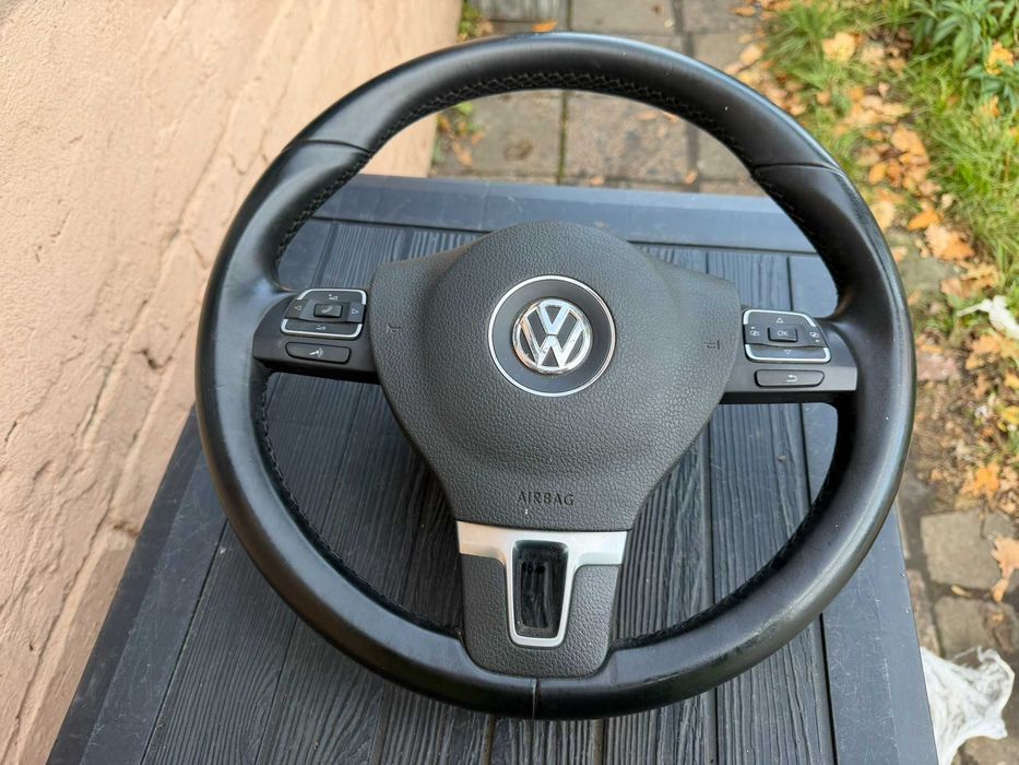 Kierownica passat b6 b7 trójramienna skóra + poduszka