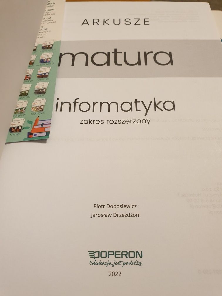 Informatyka Matura zakres rozszerzony Operon oba