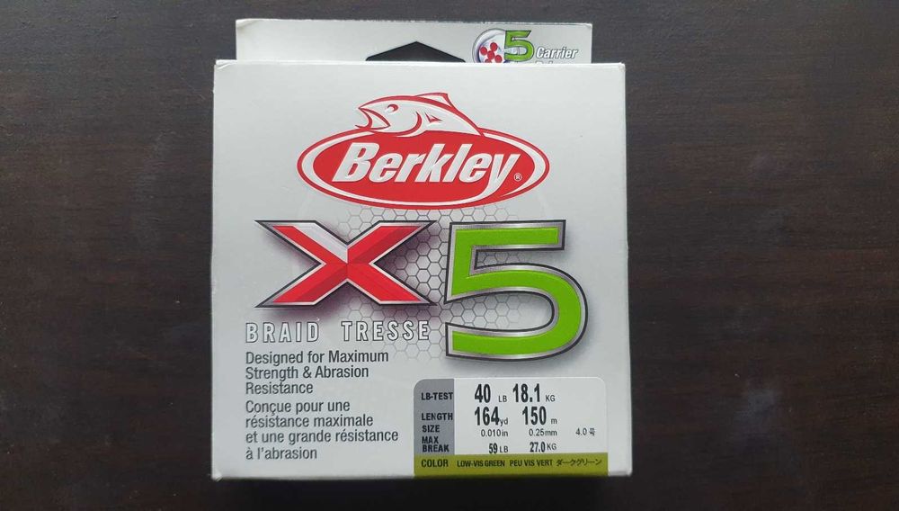 Plecionka Berkley X5 0,25mm 150m - Zielona
