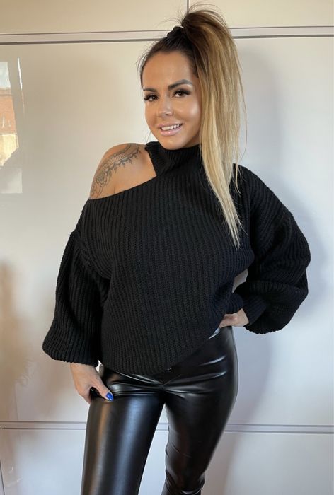 Sweter z wycięciem golf ala Guess Uni Oversize Wyprzedaż