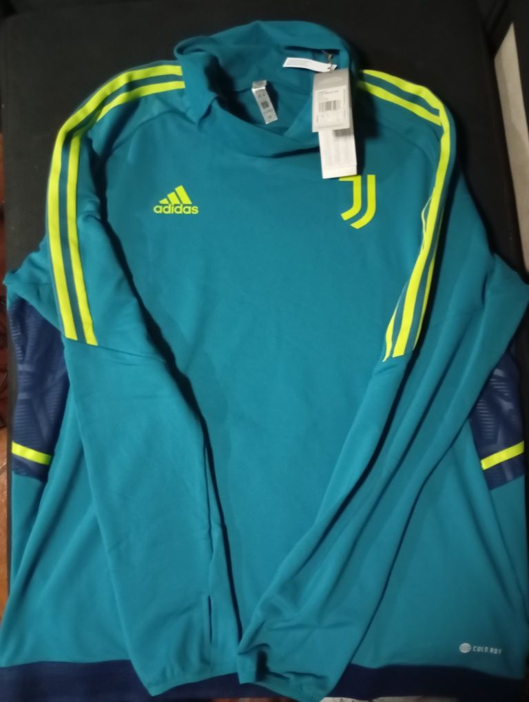 camisola de treino da Juventus Condivo 22 da Adidas, na cor azul/verde