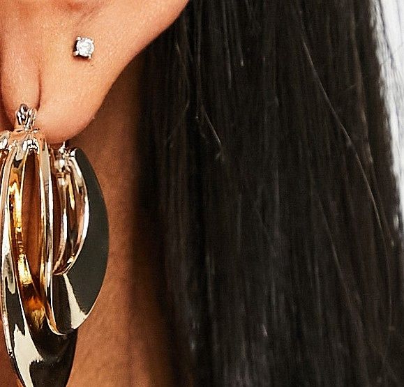 ASOS DESIGN Kolczyki Owale Wiszące Złote Stal 0352