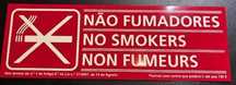Placa sinalética de Não Fumadores