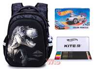 Рюкзак шкільний з динозавром 1-4 клас  SkyName. Олівці тригранні Kite