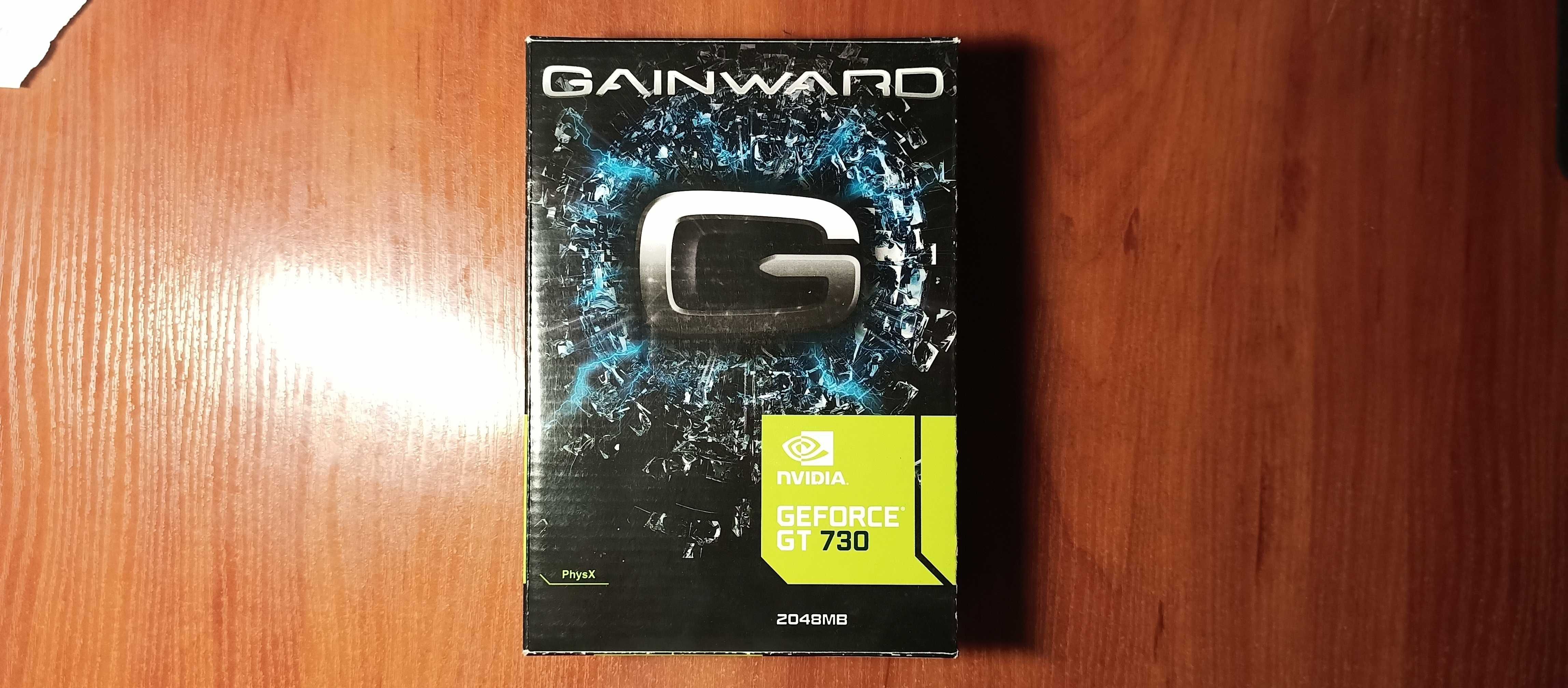 Видеокарта Gainward GeForce GT-730 (2048mb/64bit)+коробка,  документы.