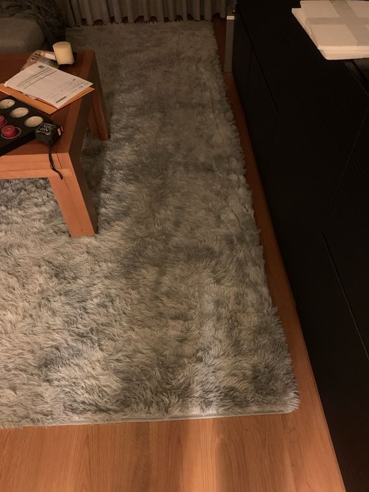 Carpete cinza claro em muito bom rstado