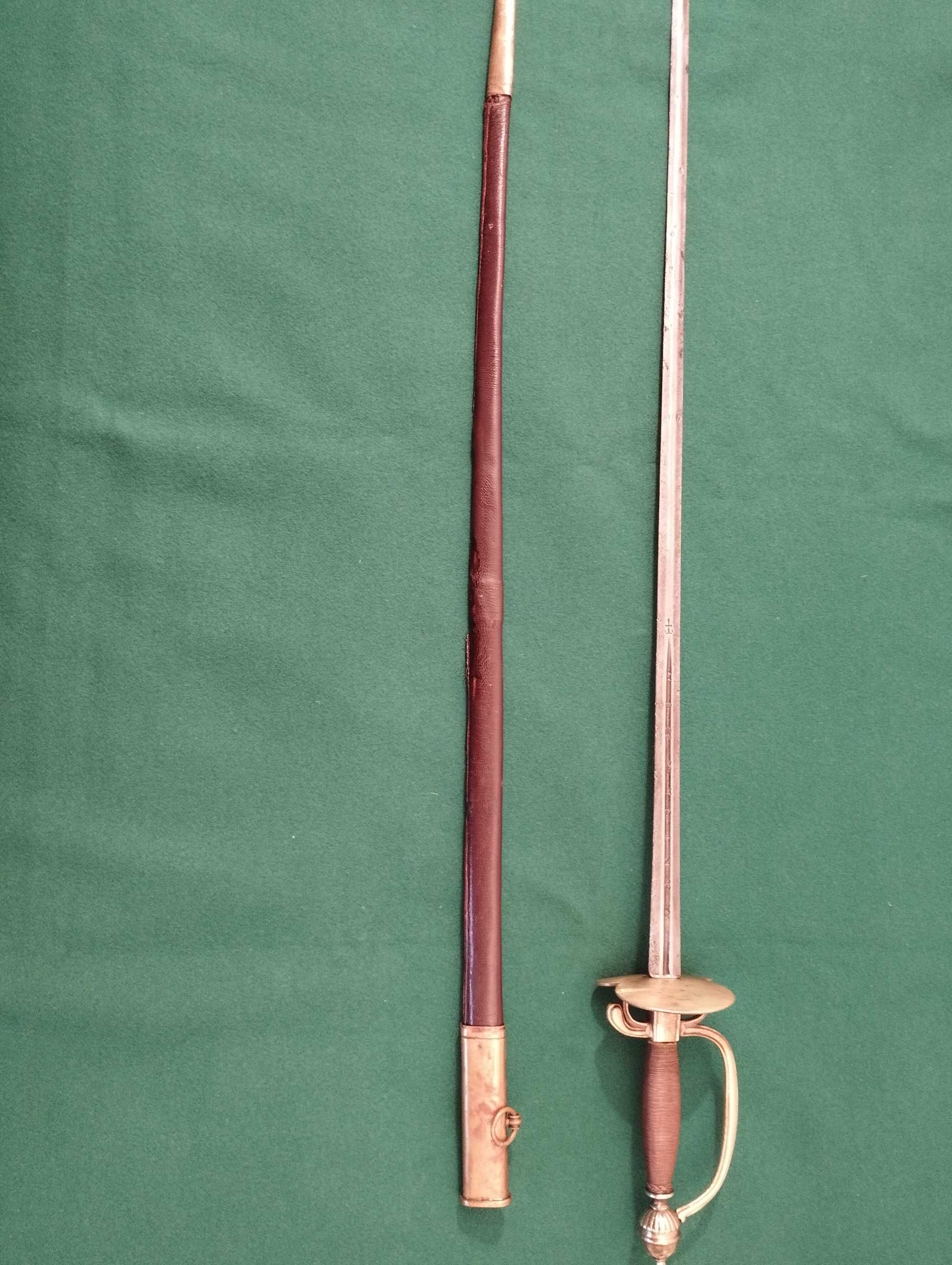 Espada de oficial português de acordo com o regulamento de 1806.