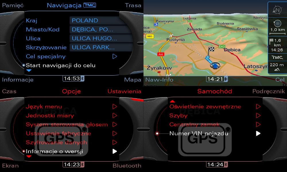 Polskie Menu Lektor Mapa 2024 Audi MMI 3G High Bnav A4 A5 Q5 A6 A8 Q7