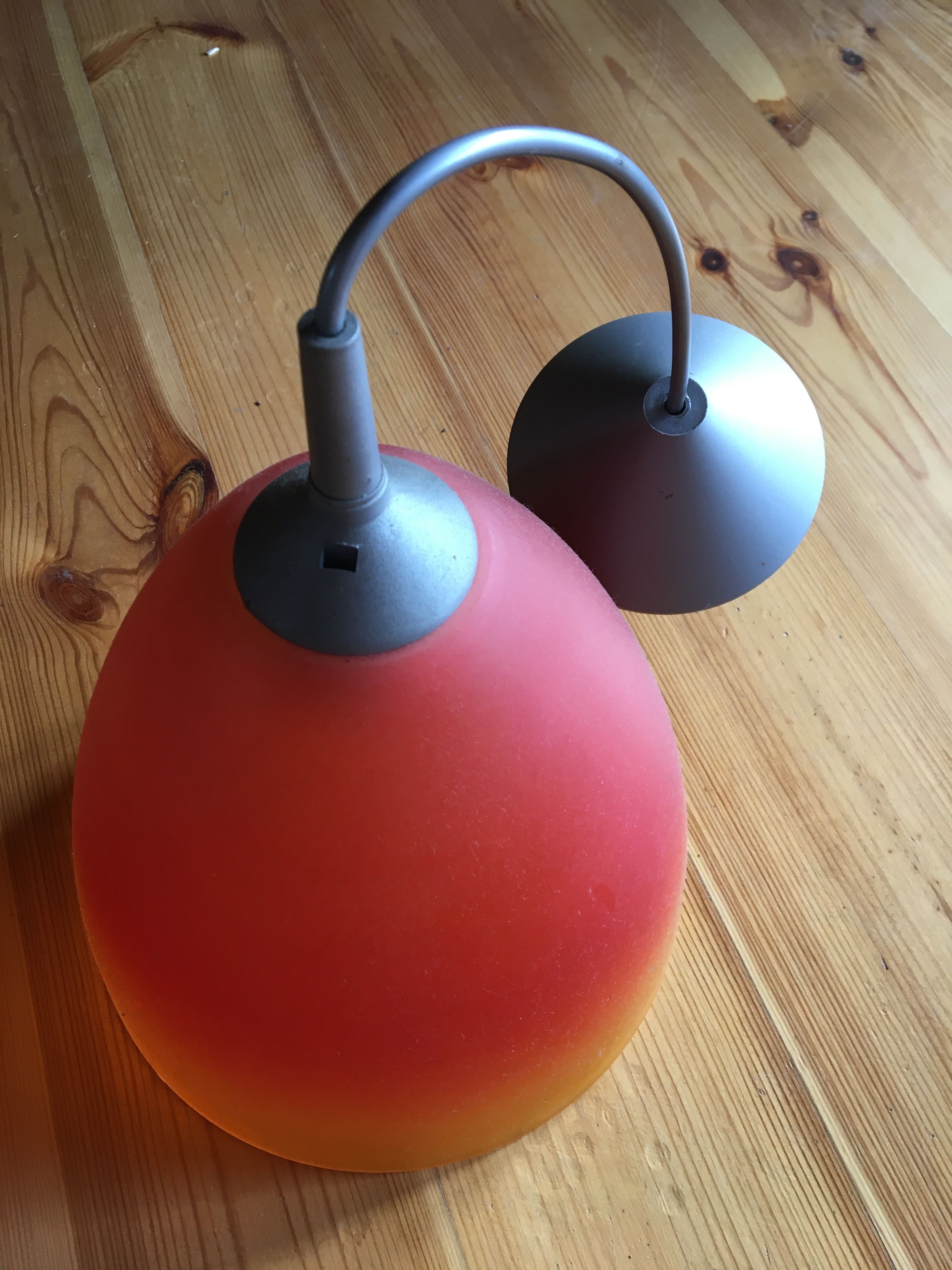 Lampa wisząca, żyrandol, industrialna, szklany klosz, retro