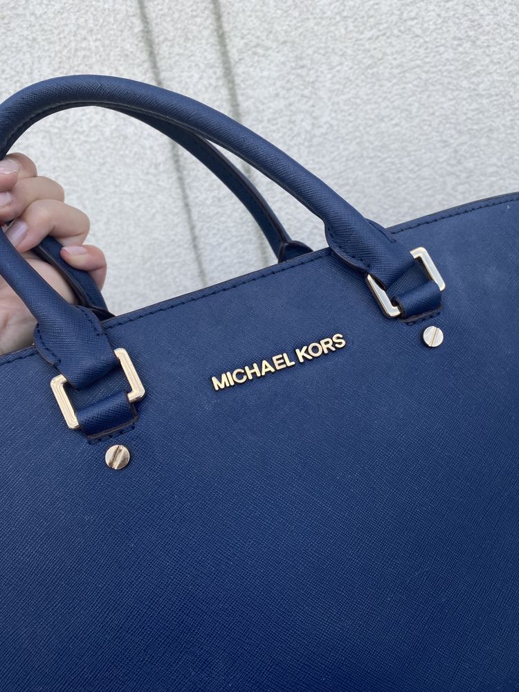 Torebka Michael Kors selma large skórzana granatowa