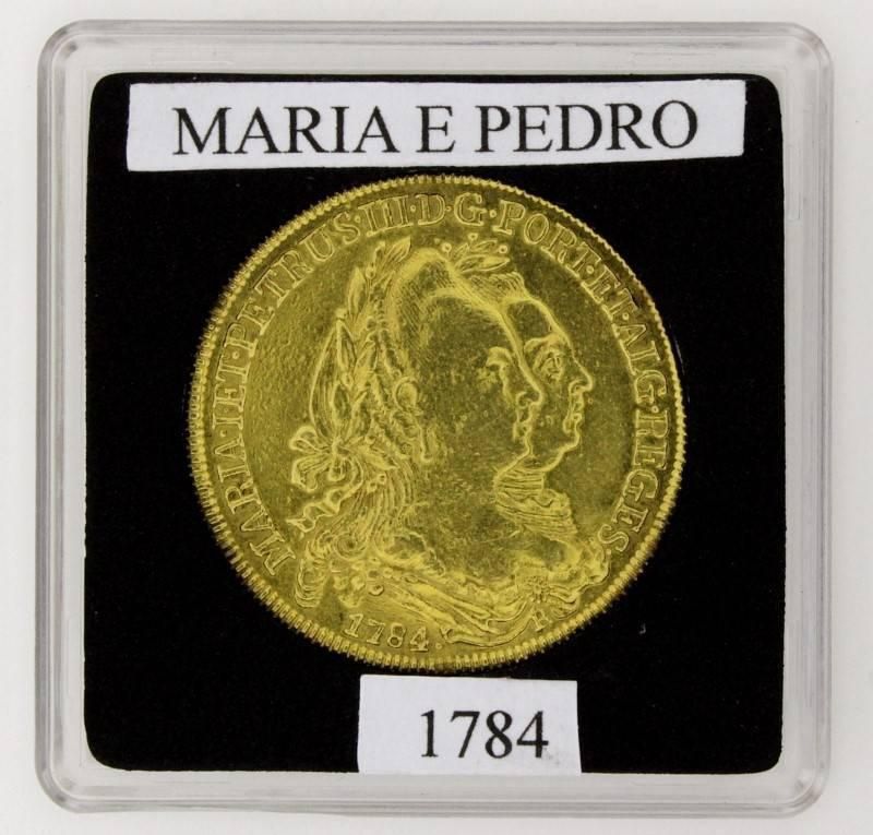 Portugal/Brasil - Peça 6400 Réis (RIO) - 1784 - D. Maria I & D. Pedro