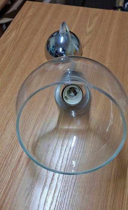 Lampa sufitowa wisząca szklana przezroczysta żyrandol