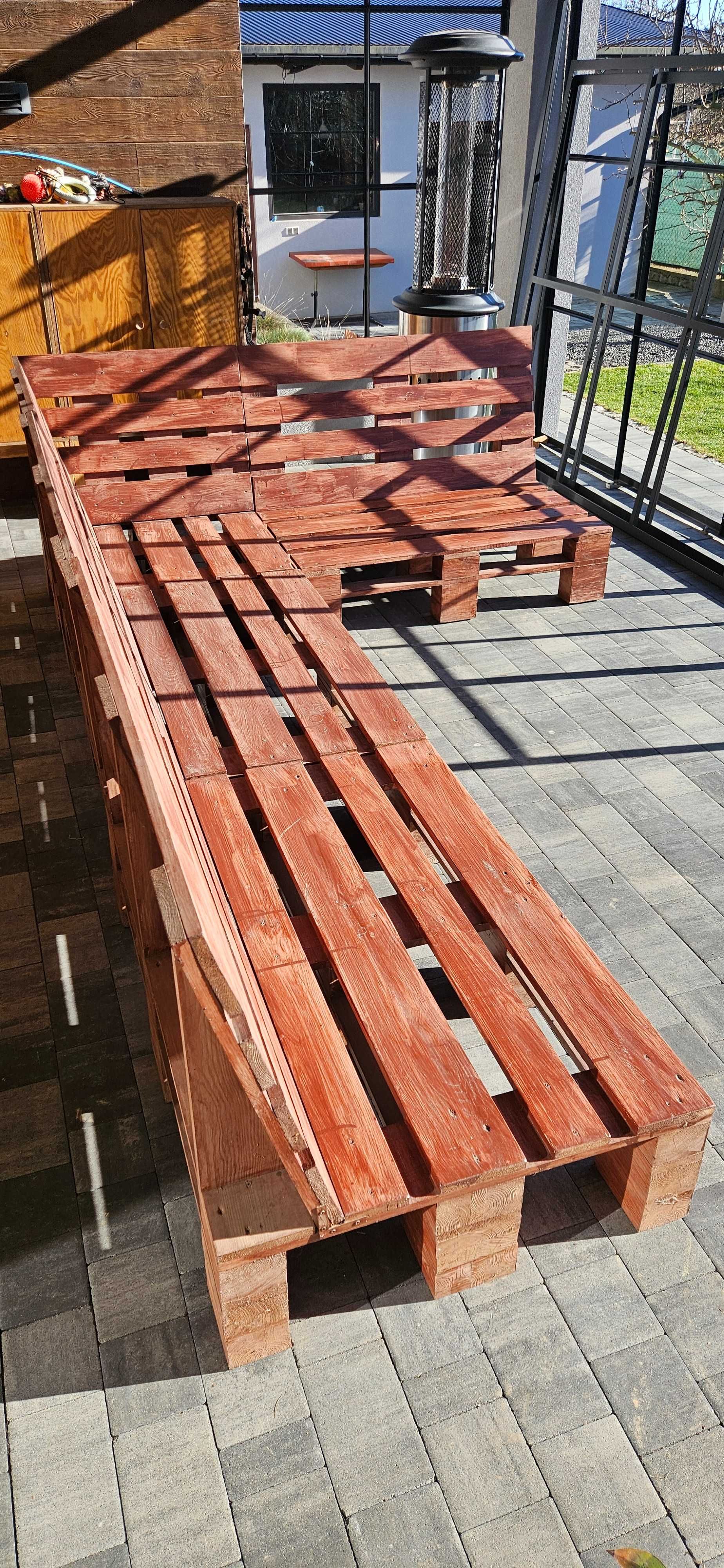 Meble Tarasowe Drewniane/Narożnik (niby z palet)