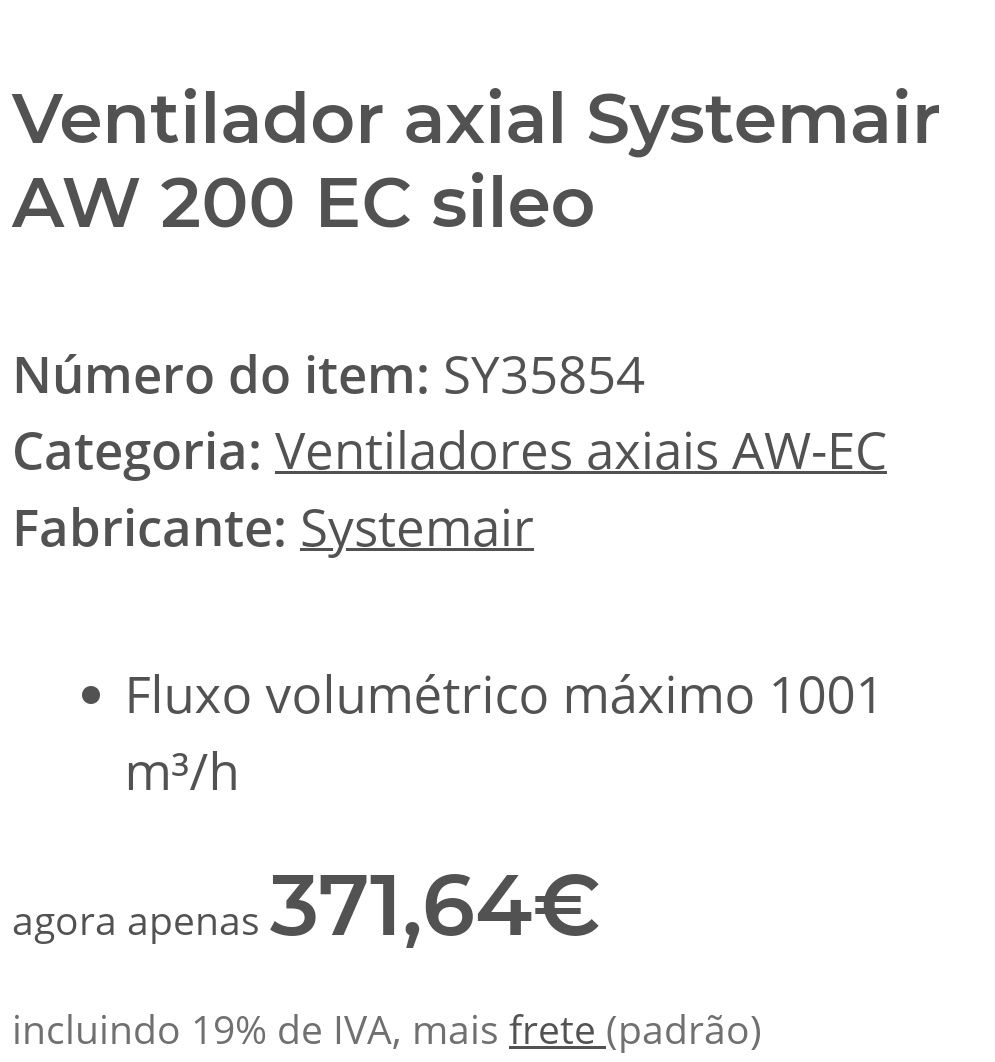 Ventilador axial Systemair AW 200 EC sileo