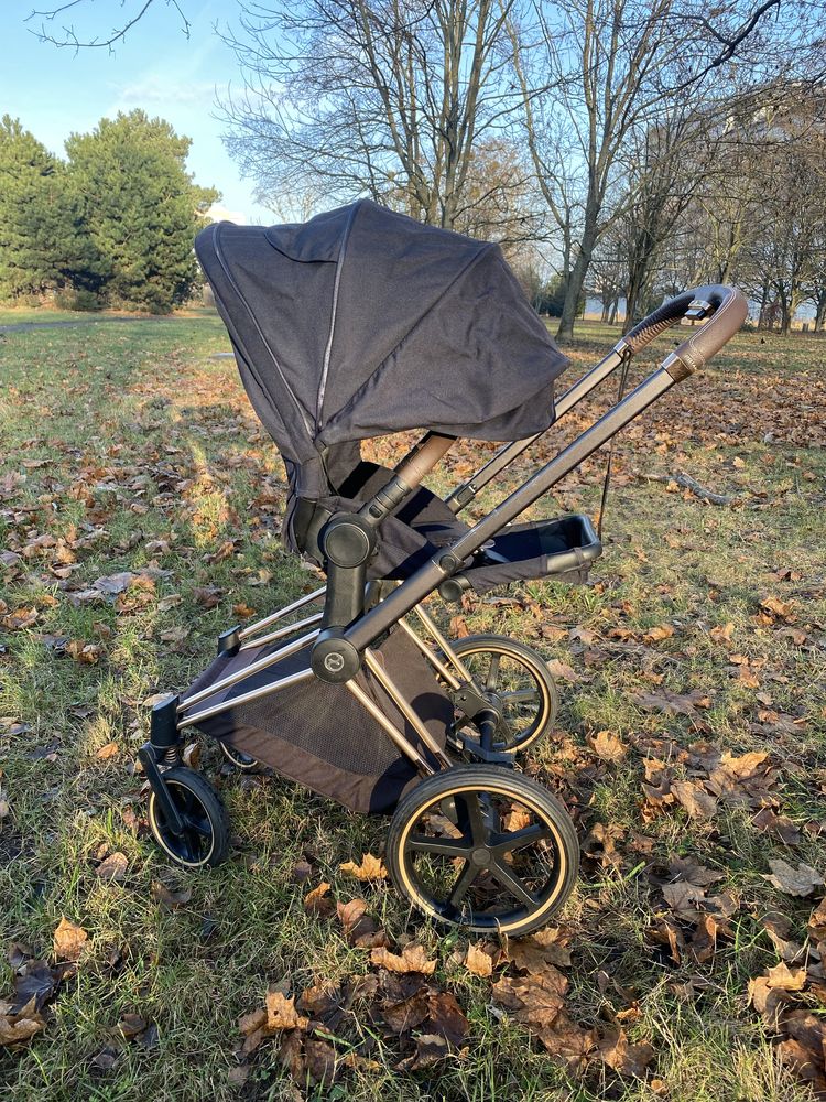 Cybex Priam 3.0 2w1 wózek deep balck / rose gold , gondola, spacerówka