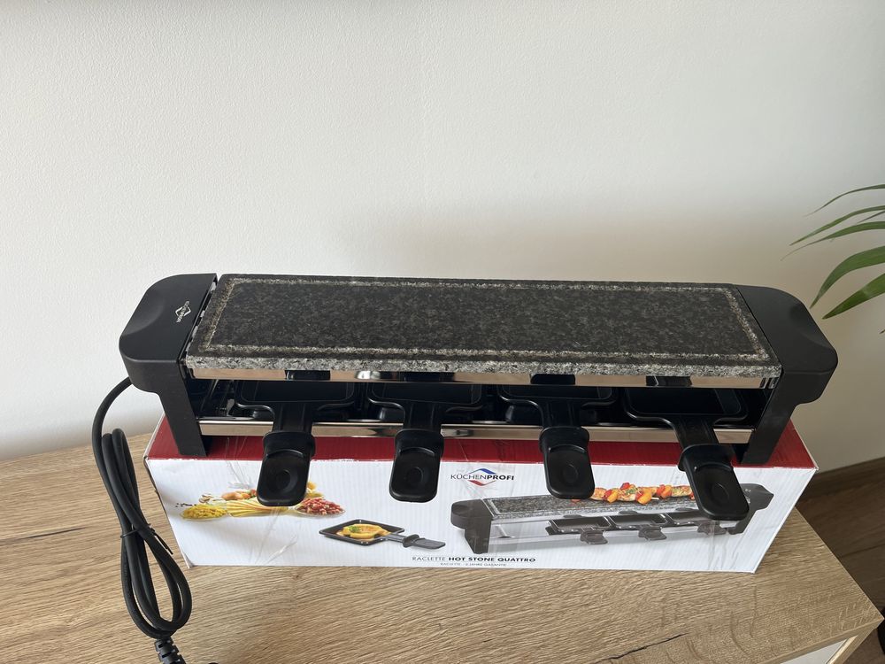 Grill stołowy, Raclette Kuchenprofi Hot Stone Quattro dla 4 osób