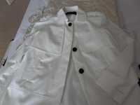 NOWY Trencz coat płaszczyk ZARA biały grzybek XS 34 36