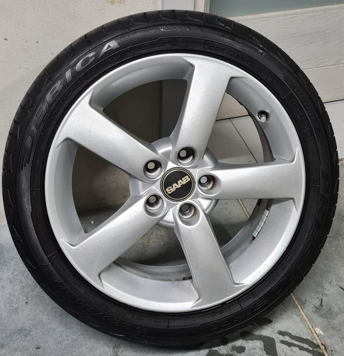Koła - felgi 17cali Saab ALU45 plus opony letnie Dębica Presto HP2
