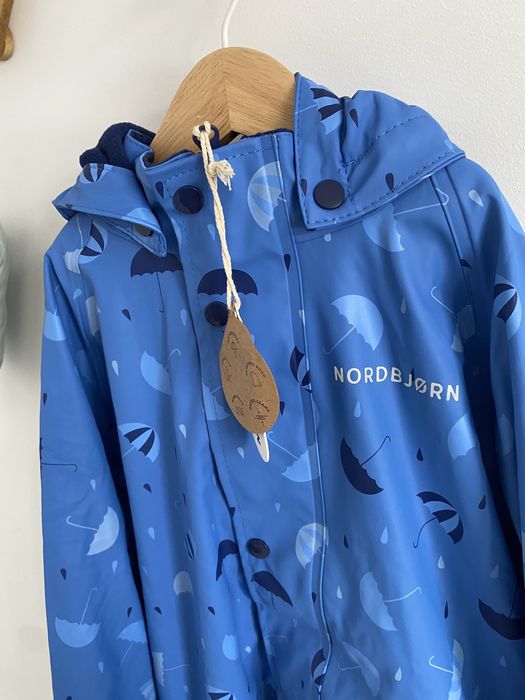 Kurtka jak lindex 134/140 na polarze niebieska nordbjørn w parasolki