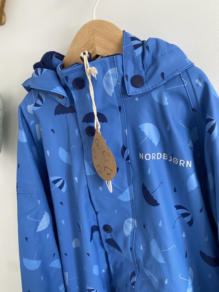 Kurtka jak lindex 134/140 na polarze niebieska nordbjørn w parasolki