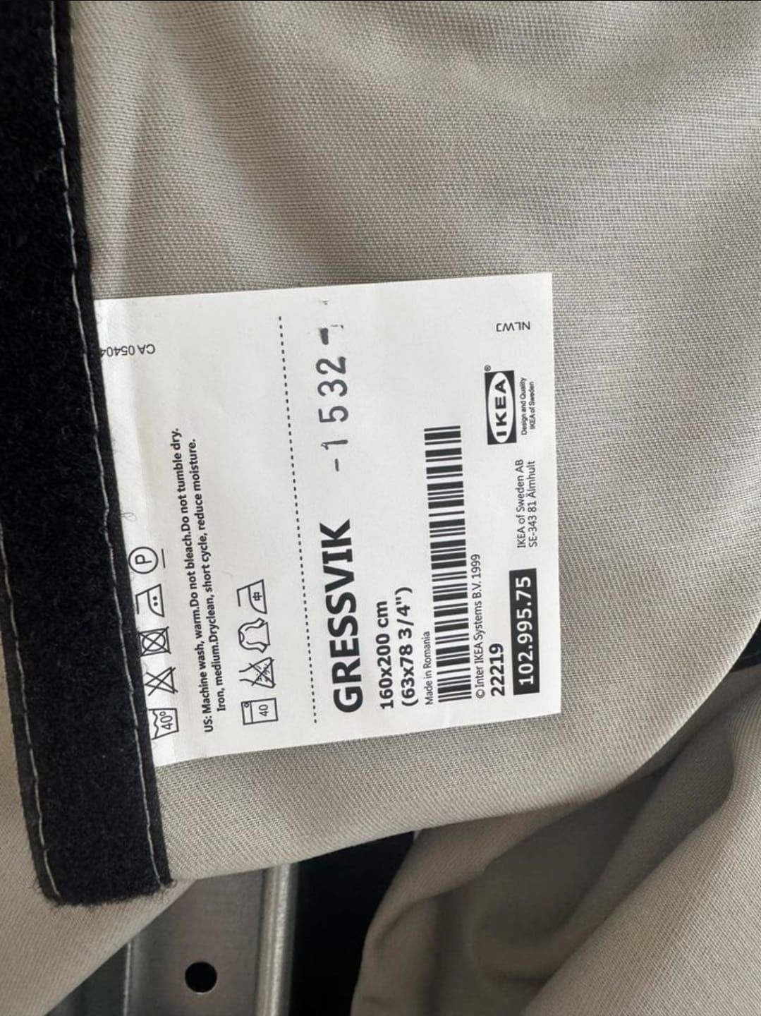Łóżko tapicerowane Ikea Gressvik 160x200
