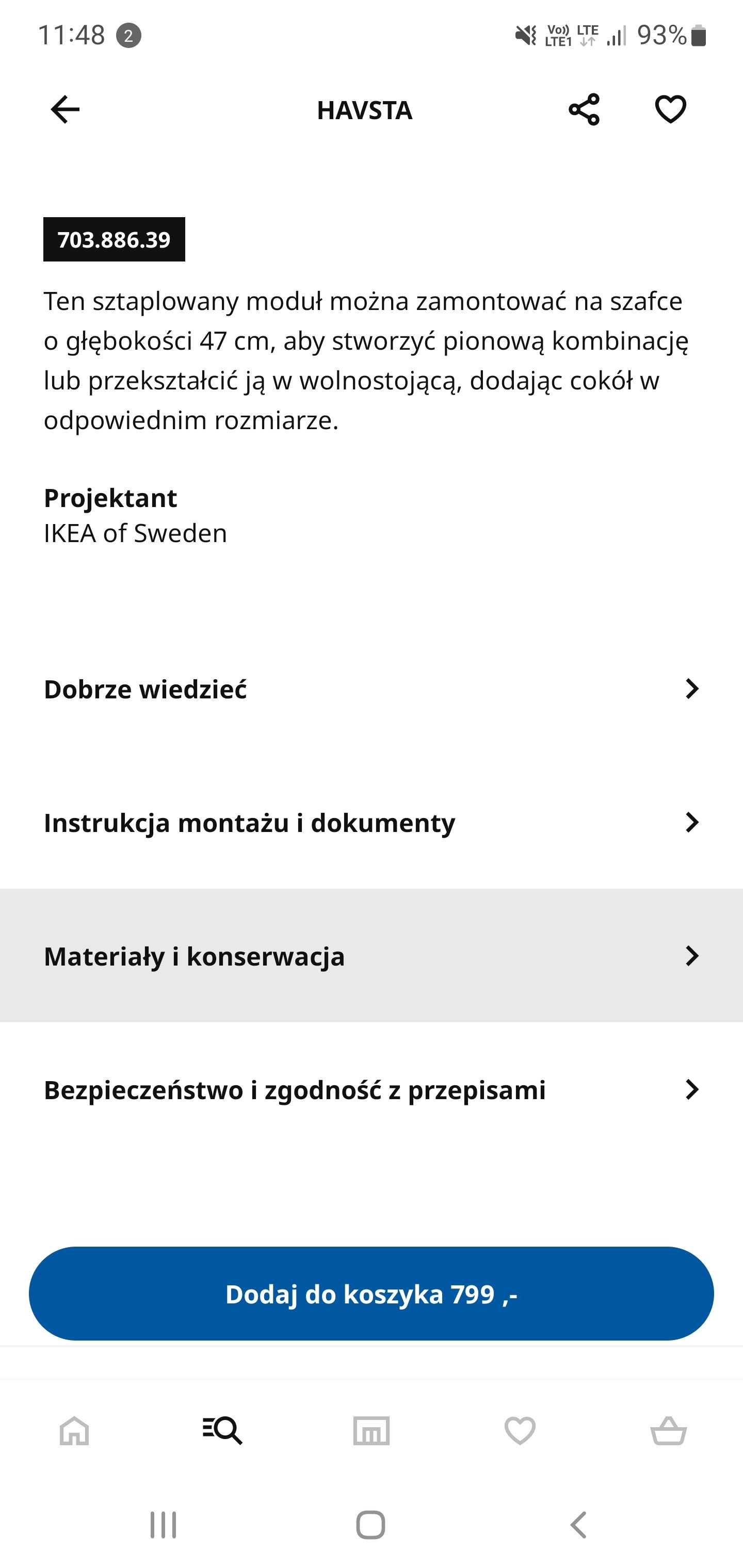 Nadstawka IKEA Havsta