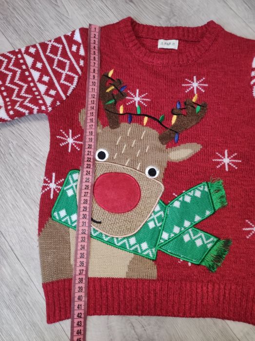 Новий новорічний светр світи теплий червоний олень унісекс f&f