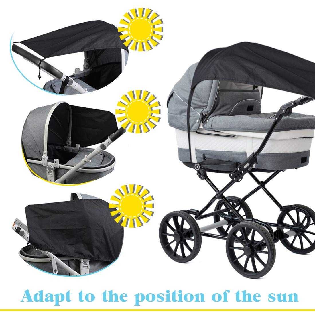 Uniwersalny żagiel przeciwsłoneczny na wózek dziecięcy