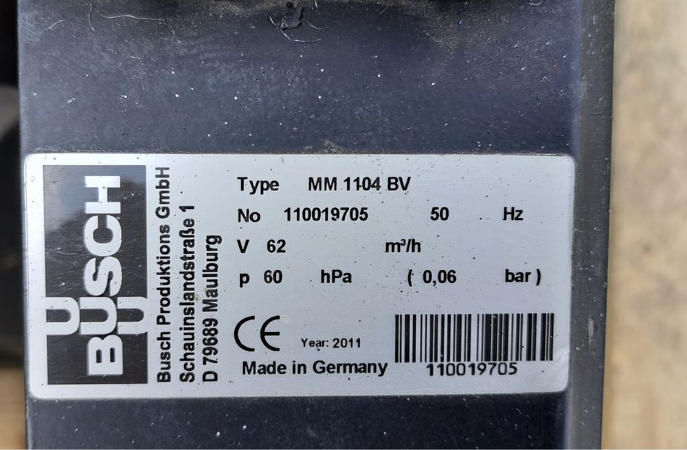 Pompa próżniowa lobowa Mink MM 1104 BV 62 m3/h CNC sucha