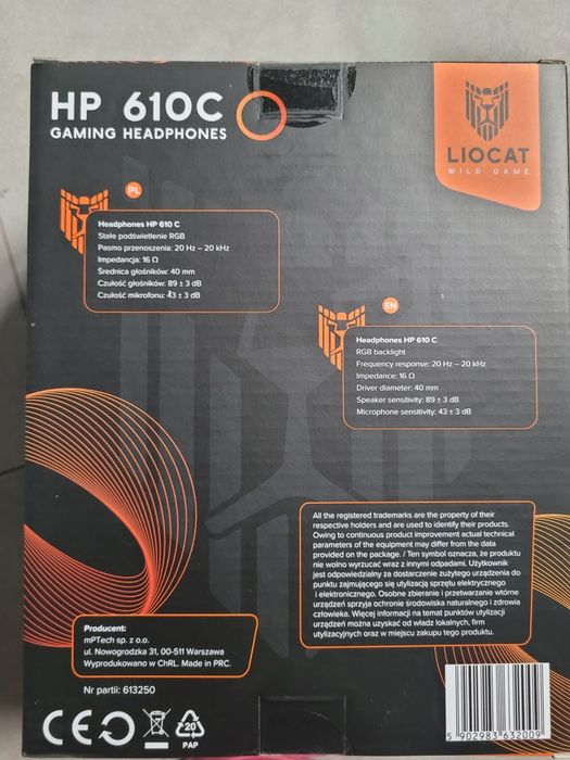 Liocat słuchawki gamingowe HP 610C czarne