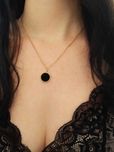 naszyjnik stal choker złoty łań celebrytka koło oczko necklace